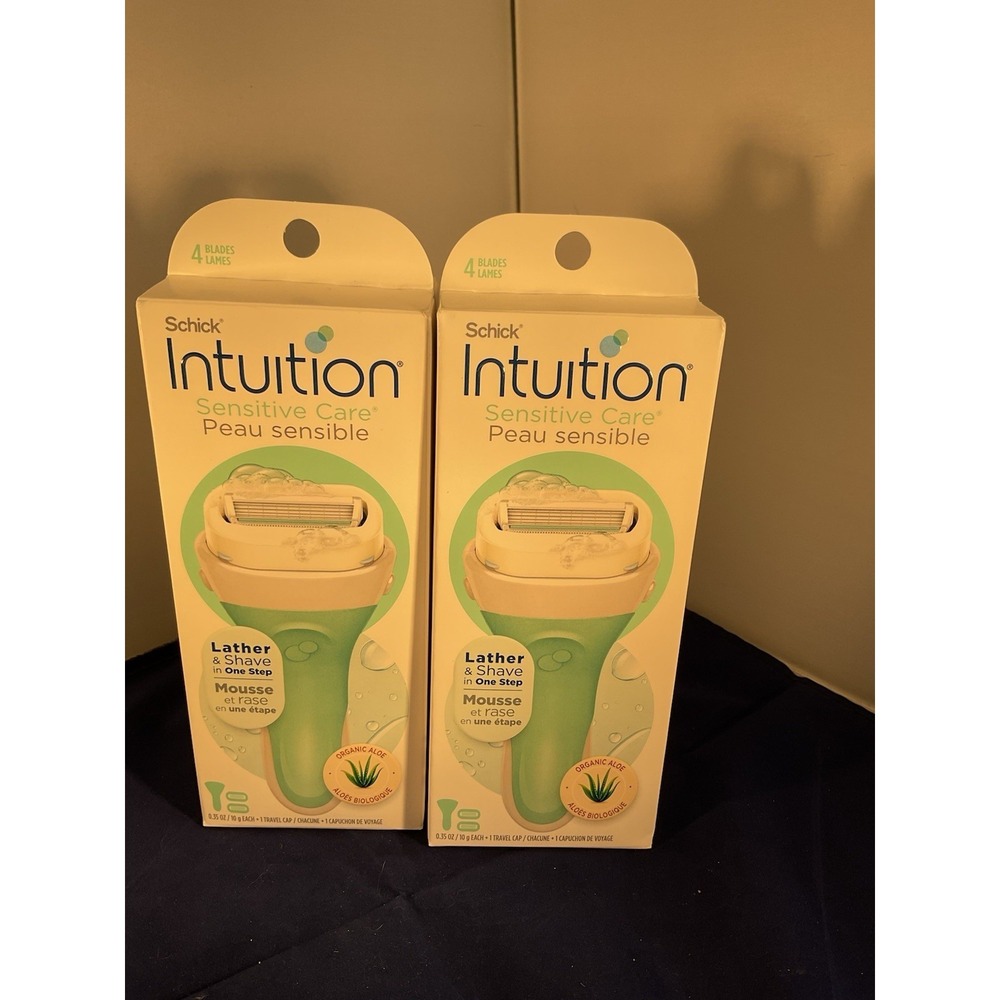 Schick Intuition Razors with Sensitive Blades Refill Organic Aloe Pack of 2